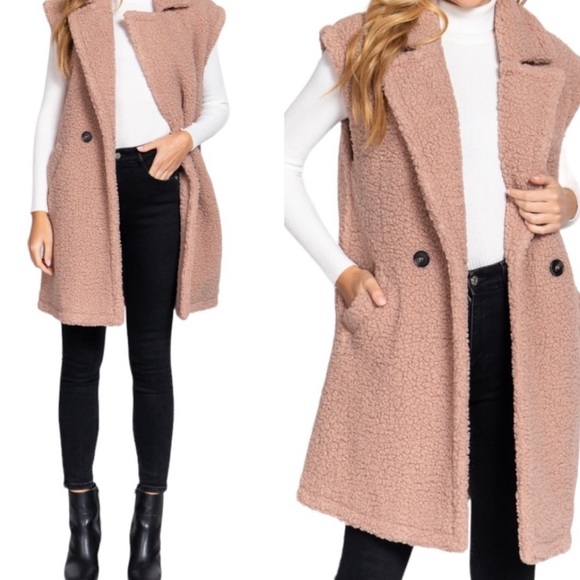 WINTER TEDDY LONG VEST - Picture 5 of 8